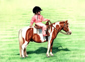 Western, Equine Art - Little Cowgirl